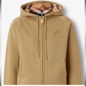 Authentic! Burberry letter graphic zip hoodie